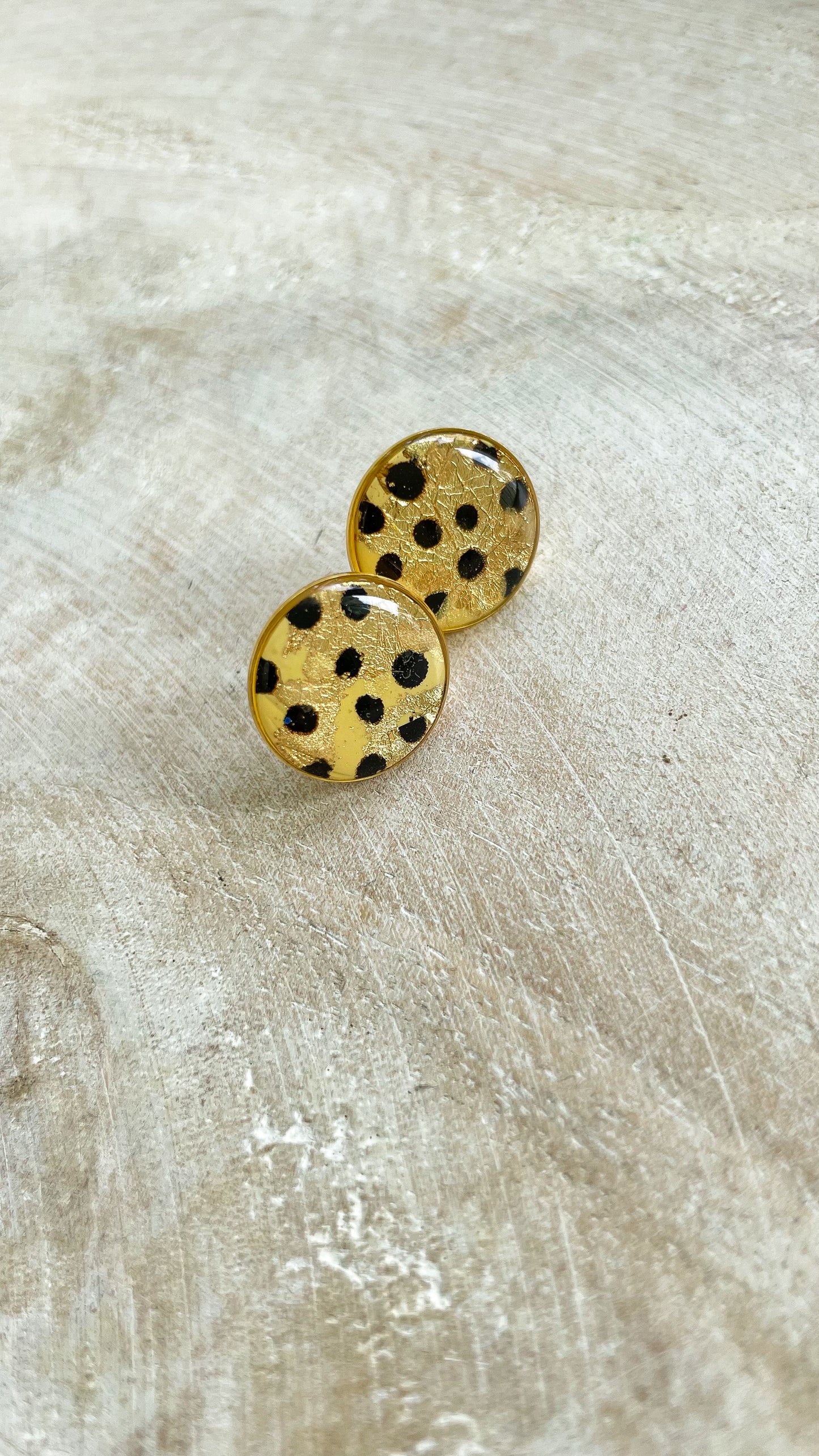 Round Cheetah Studs