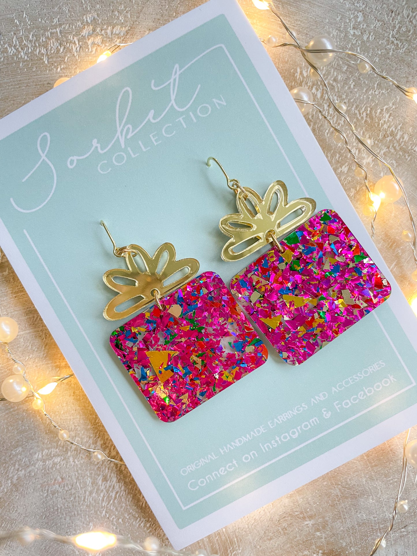 Pink Confetti Gift Earrings