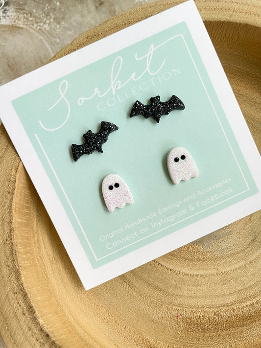 Batty Ghosts Mini Stud Duo