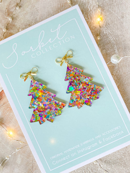 Pastel Confetti Tree Earrings