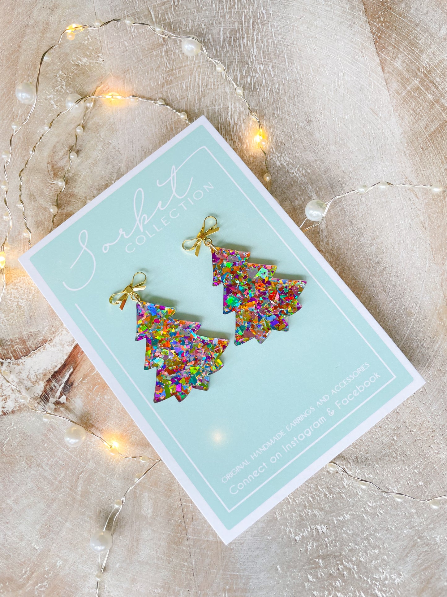 Pastel Confetti Tree Earrings