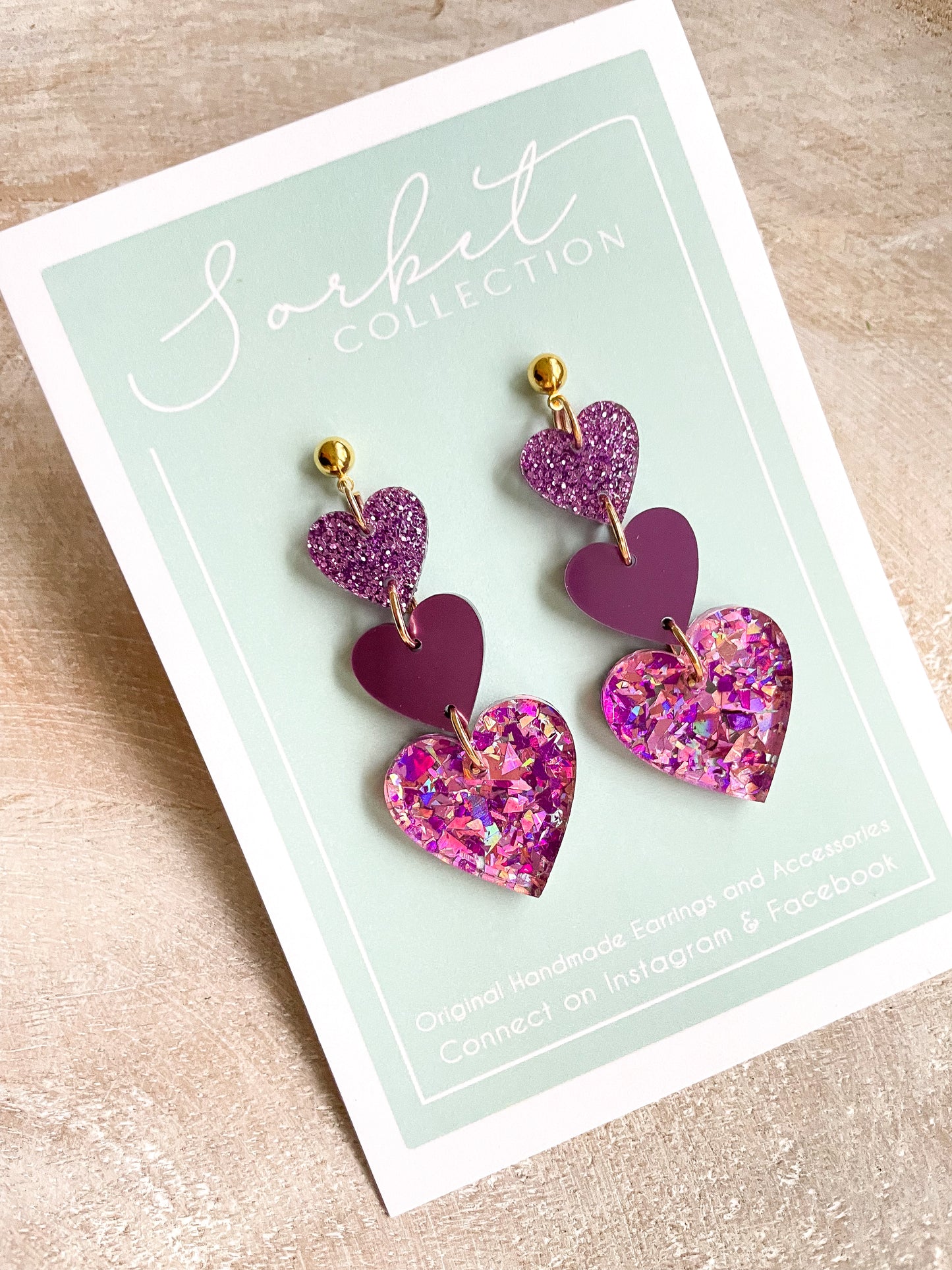 Purple Confetti Hearts