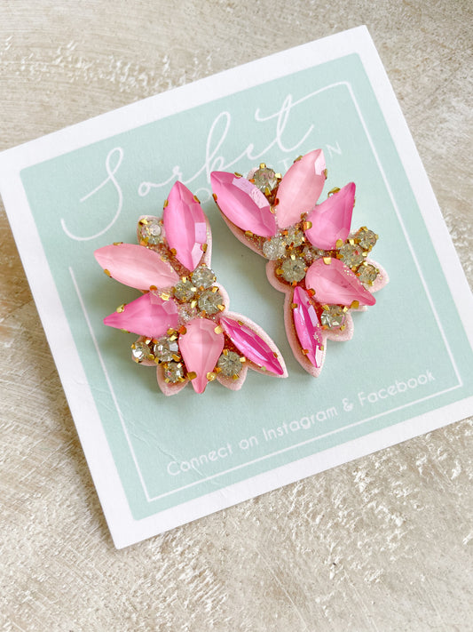 Kaylee Glam Studs in Pink