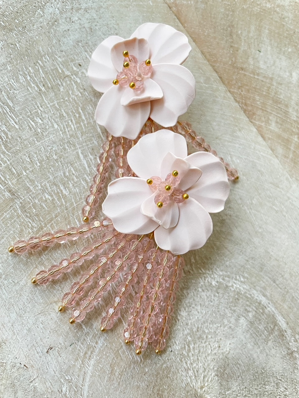 Juliet Floral Earrings in Pink