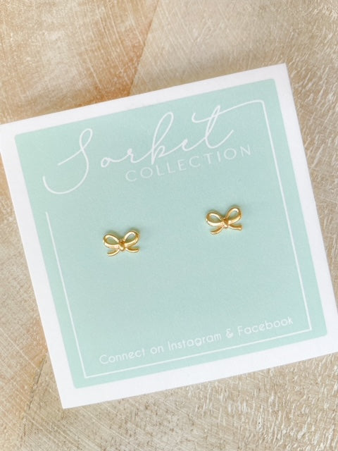Sweet Gold Bow Studs