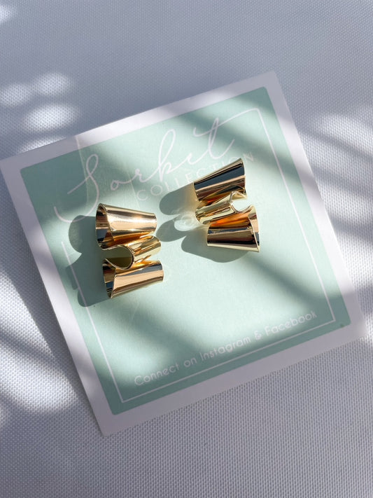 Gold Ribbon Studs